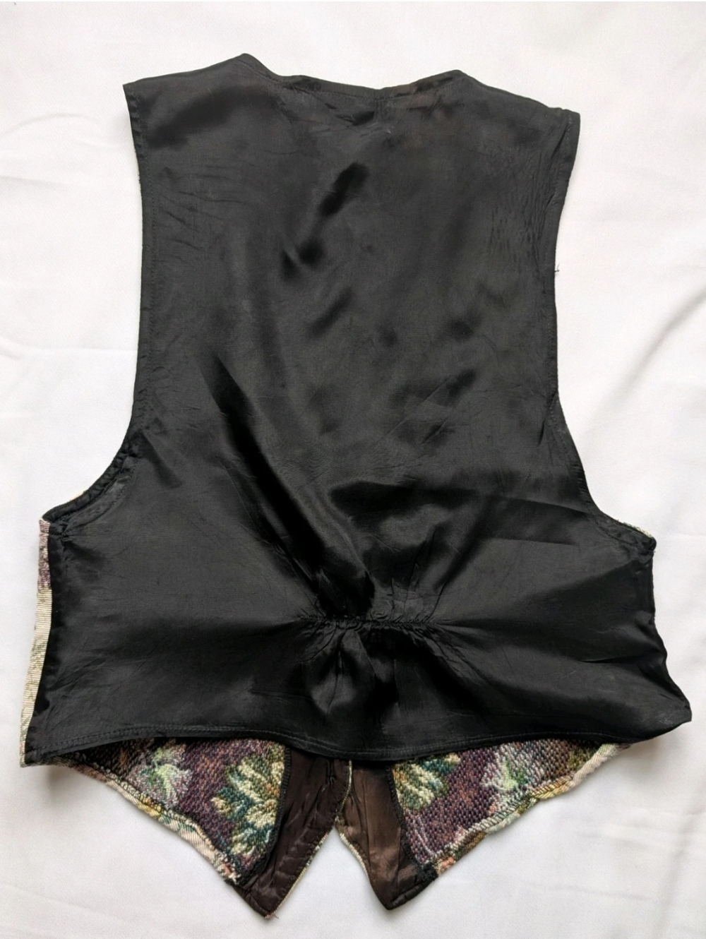 Vintage Huntington Ridge Floral Tapestry Vest Women’s M 12-14 V-Neck Gold Button - Picture 2 of 16